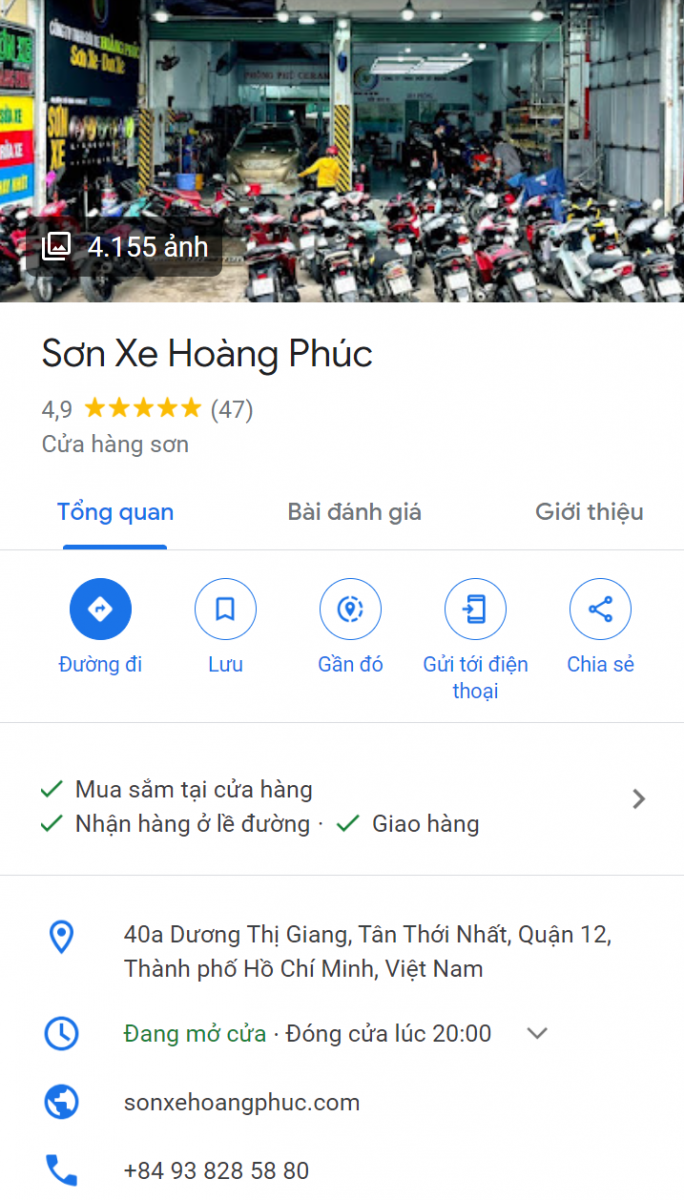 Google Maps Sơn Xe Hoàng Phúc