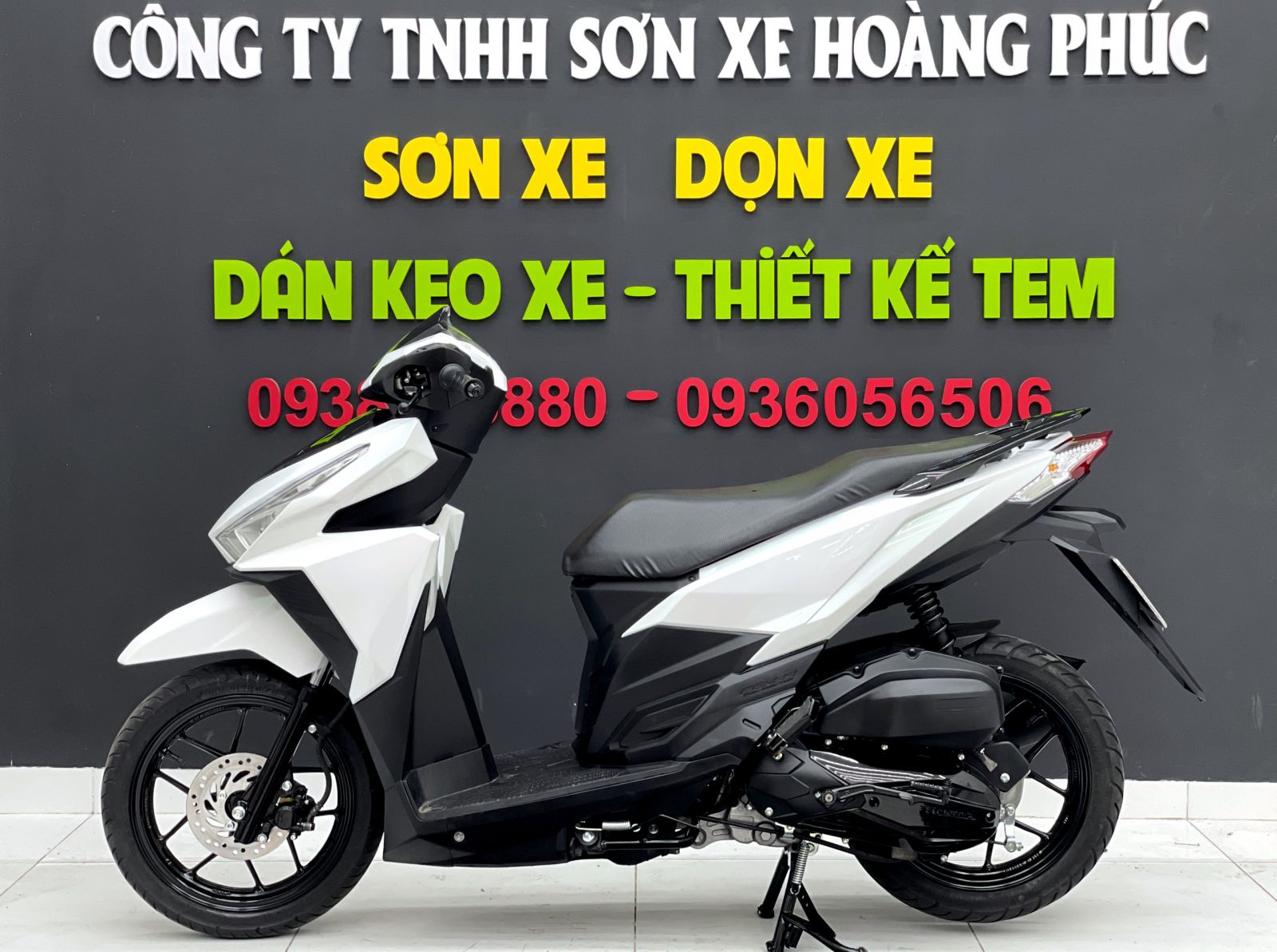SƠN XE CLICK TRẮNG 3D | SƠN XE MÁY TPHCM | Sơn Xe Click uy tín